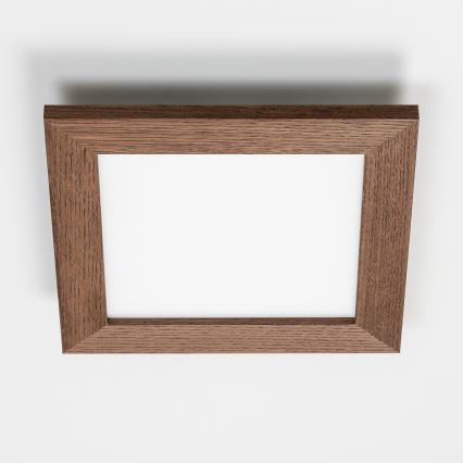 Eglo - LED RGBW himmennettävä pinta-asennettava paneeli SALOBRENA-C WOOD LED/16W/230V 2700-6500K 34x34 cm tummanruskea + kaukosäädin