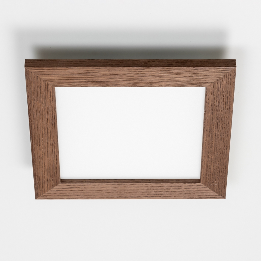 Eglo - LED RGBW himmennettävä pinta-asennettava paneeli SALOBRENA-C WOOD LED/16W/230V 2700-6500K 34x34 cm tummanruskea + kaukosäädin