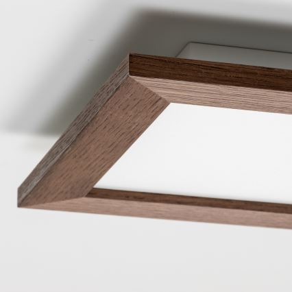 Eglo - LED RGBW himmennettävä pinta-asennettava paneeli SALOBRENA-C WOOD LED/16W/230V 2700-6500K 34x34 cm tummanruskea + kaukosäädin