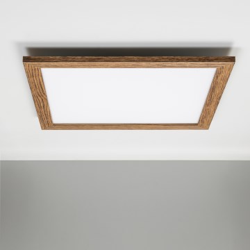 Eglo - LED RGBW himmennettävä pinta-asennettava paneeli SALOBRENA-C WOOD LED/30,5W/230V 2700-6500K 64x64 cm ruskea + kaukosäädin