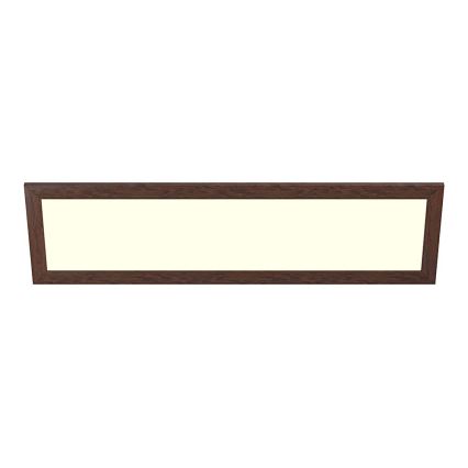 Eglo - LED RGBW himmennettävä pinta-asennettava paneeli SALOBRENA-C WOOD LED/34W/230V 2700-6500K 34x124 cm tummanruskea + kaukosäädin