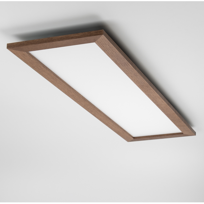 Eglo - LED RGBW himmennettävä pinta-asennettava paneeli SALOBRENA-C WOOD LED/34W/230V 2700-6500K 34x124 cm tummanruskea + kaukosäädin