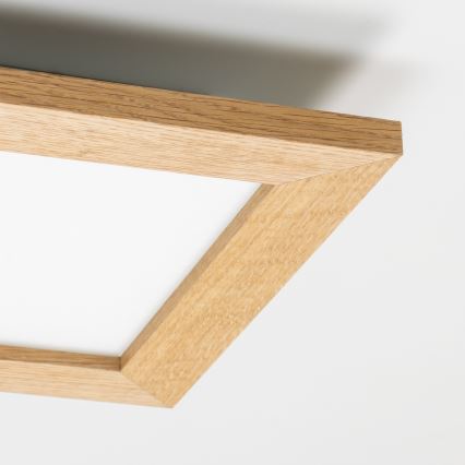 Eglo - LED RGBW himmennettävä pinta-asennettava paneeli SALOBRENA-C WOOD LED/16W/230V 2700-6500K 34x34 cm ruskea + kaukosäädin