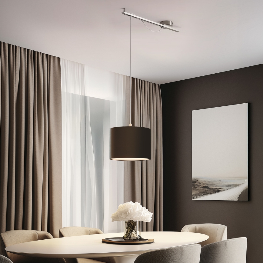 Eglo - LED Riippuvalaisin CALCENA 1xE27/60W/230V kromi/ruskea