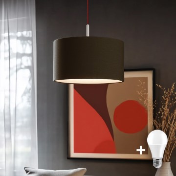 Eglo - LED Riippuvalaisin johdolla TUNJA 1xE27/60W/230V ruskea
