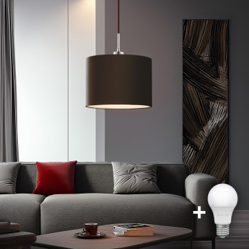 Eglo - LED-riippuvalaisin kaapelilla TUNJA 1xE27/60W/230V ruskea
