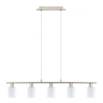 Eglo - LED-riippuvalaisin narulla MY CHOICE 5xE14/4W/230V mattakromi/valkoinen