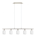 Eglo - LED-riippuvalaisin narulla MY CHOICE 5xE14/4W/230V mattakromi/valkoinen