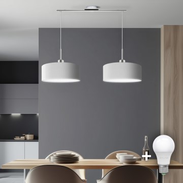 Eglo - LED-riippuvalaisin TUNJA kaapelilla 2xE27/60W/230V valkoinen