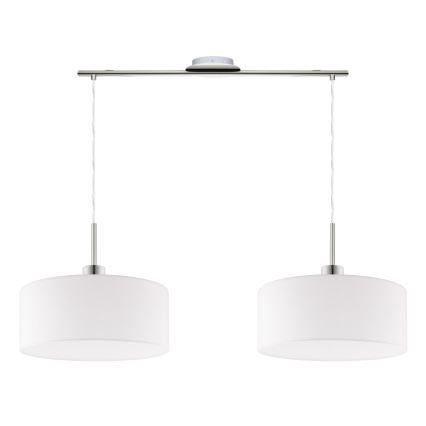 Eglo - LED-riippuvalaisin TUNJA kaapelilla 2xE27/60W/230V valkoinen