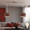 Eglo - LED-riippuvalaisin vaijerilla TUNJA 2xE27/60W/230V mattakromi/ruskea