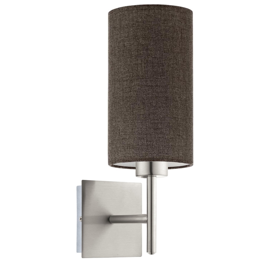 Eglo - LED-seinävalaisin TUNJA 1xE27/60W/230V mattakromi/ruskea