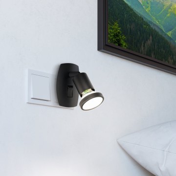 Eglo - LED-valaisin pistorasiaan 1xGU10/4,5W/230V, musta