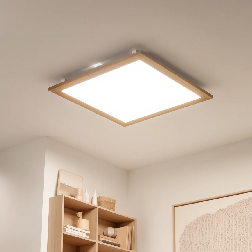 Eglo - pinta-asennettava LED-paneeli SALOBRENA WOOD LED/31W/230V 64x64 cm ruskea