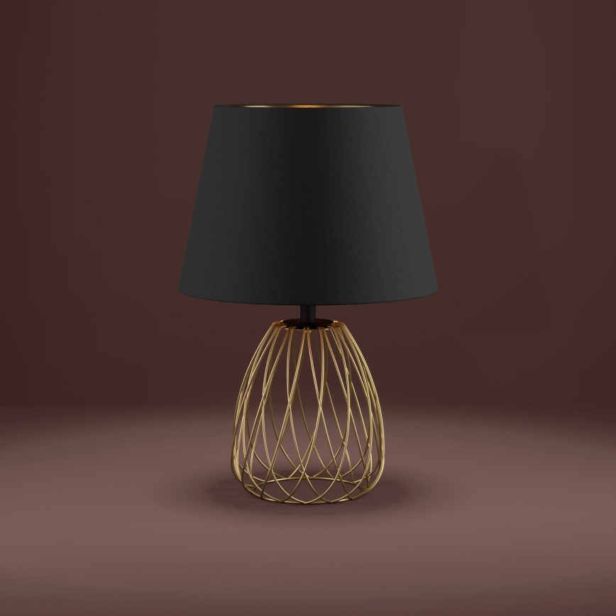 Eglo - Pöytävalaisin 1xE27/40W/230V musta/kulta