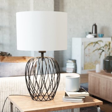 Eglo - Pöytävalaisin 1xE27/40W/230V valkoinen