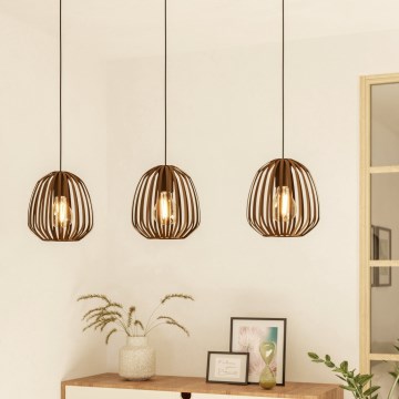 Eglo - Riippuvalaisin vaijerilla 3xE27/40W/230V pronssinvärinen