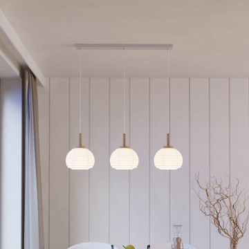 Eglo - Riippuvalaisin vaijerilla 3xE27/40W/230V valkoinen/beige