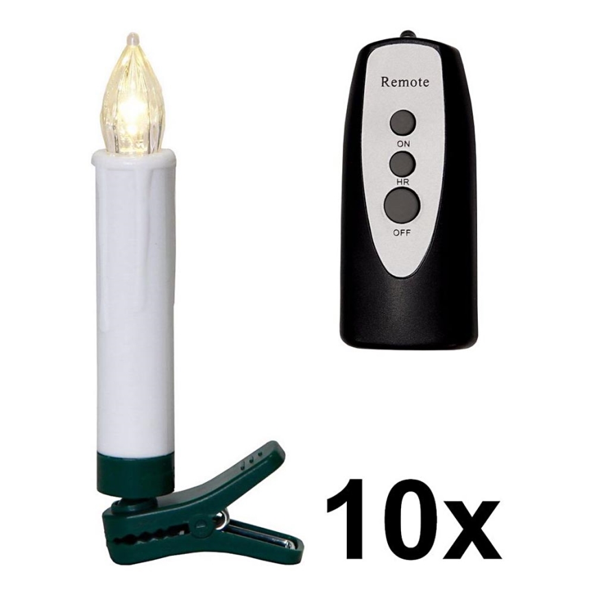 Eglo - SET 10x LED Joulukuusen valot 1xLED/0,06W/1xAA IP44 +kaukosäädin