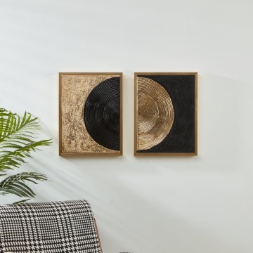 Eglo - SETTI 2x Maalaus kankaalle 43x33 cm musta/kulta