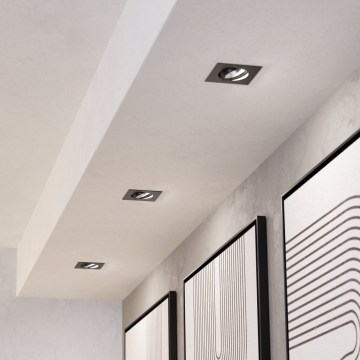 Eglo - Setti 3x himmennettävä LED-upotettava alasvalaisin LED/6,4W/230V 8,8x8,8 cm musta