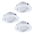 Eglo - SETTI 3x himmennettävää LED-uppovalaisinta PINEDA LED/5,5W/230V