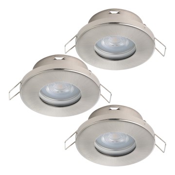 Eglo - SETTI 3xLED Kylpyhuoneen upotettu valo 1xGU10/4W/230V IP44 mattakromi