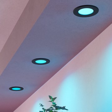Eglo - SETTI 3xLED RGBW himmennettävät kylpyhuoneen upotettavat alasvalot LED/2,8W/230V 2700-6500K Ø 8,8 cm IP44 musta