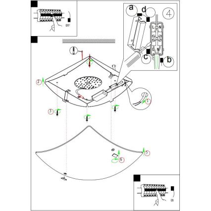 Eglo - Vaihtolasi katto-/seinävalaisimelle BORGO 410x410 mm