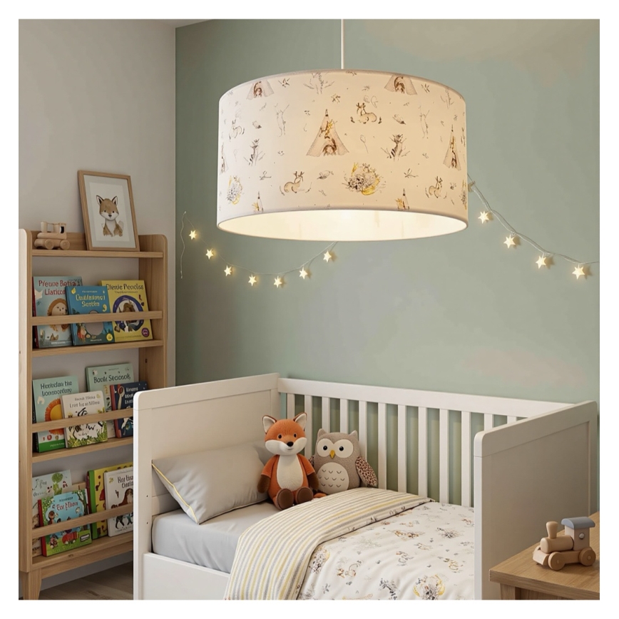 Eläinaiheinen lasten kattovalaisin KIDS ROOM, 1x E27/60W/230V, halkaisija 40 cm