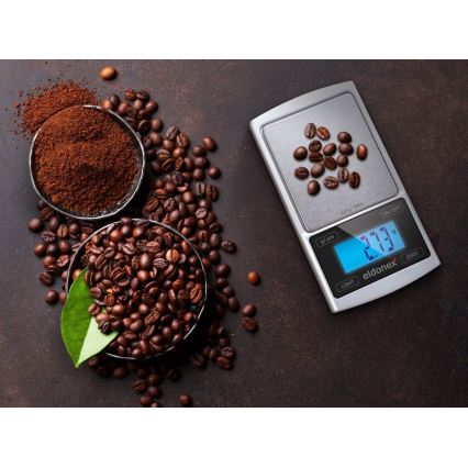 ELDONEX EKS-4040-SL - Tarkka vaaka 2xCR2032 hopea