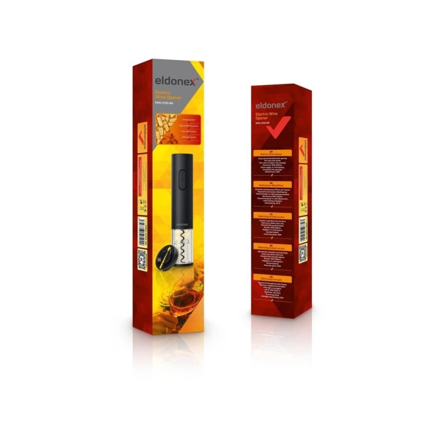 ELDONEX EWO-2100-BK - Sähköinen viininavaaja 4xAA musta