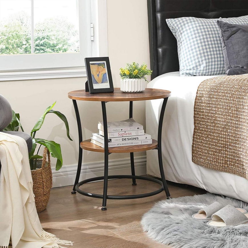 ELDUR-sivupöytä, ruskea/musta