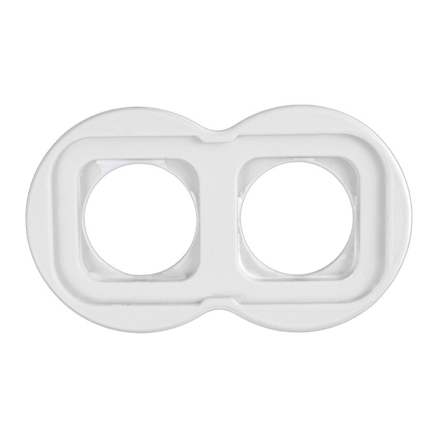 Elhard - Kaksoispistorasia keraaminen retro kotikäyttöön kehyksellä SCHUKO 230V valkoinen