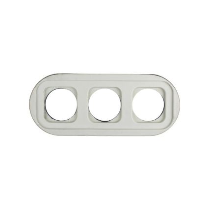 Elhard - Kolmipaikkainen keraaminen retro-pistorasia kehyksellä SCHUKO 230V valkoinen