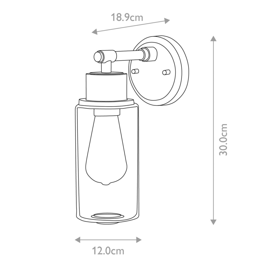 Elstead BATH-MORVAH1-PC - Kylpyhuoneen seinävalaisin MORVAH 1xE27/60W/230V IP44 kiiltävä kromi