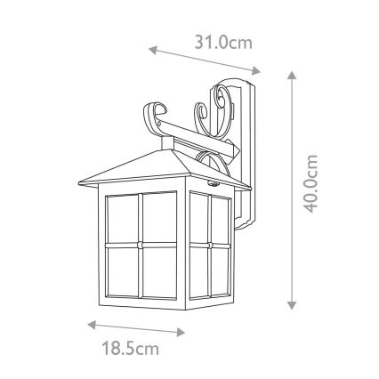 Elstead BL19-BLACK - Ulkoseinävalaisin WINCHESTER 1xE27/100W/230V IP43
