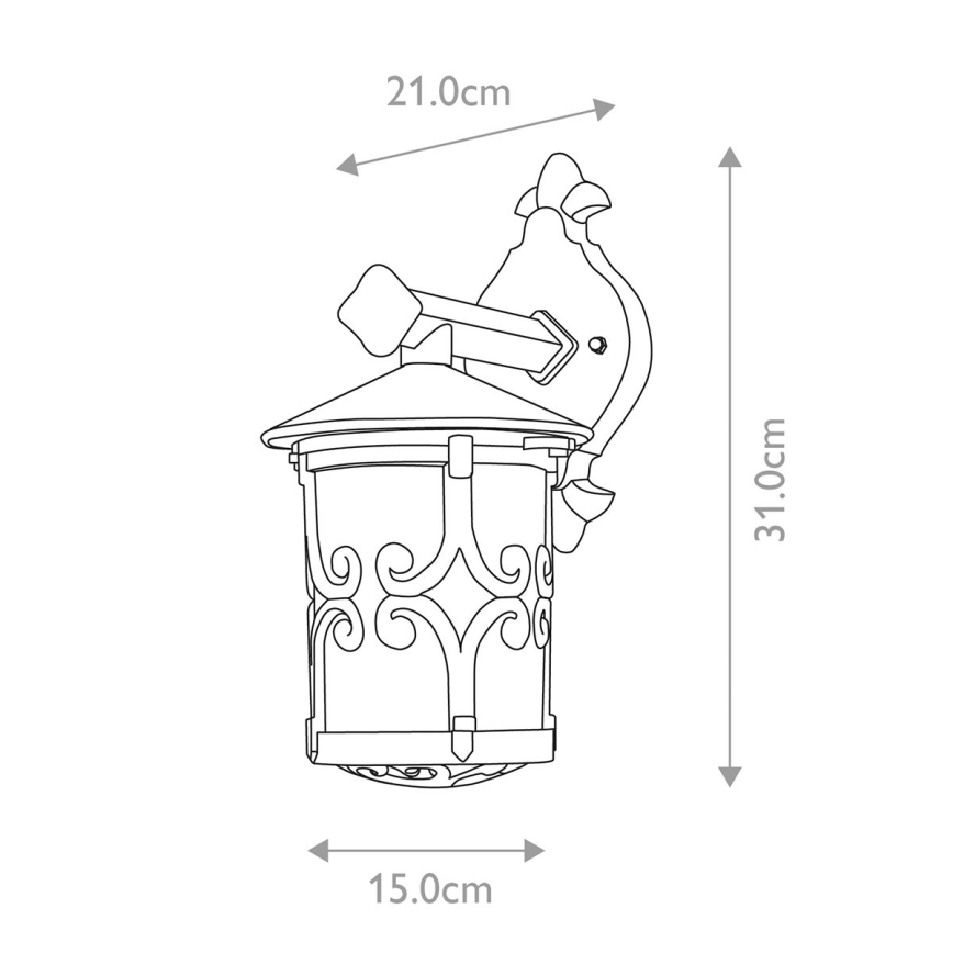 Elstead BL8-BLACK - Ulkoseinävalaisin HEREFORD 1xE27/100W/230V IP23
