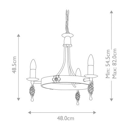 Elstead - Kattokruunu ketjussa BELFRY 3xE14/60W/230V