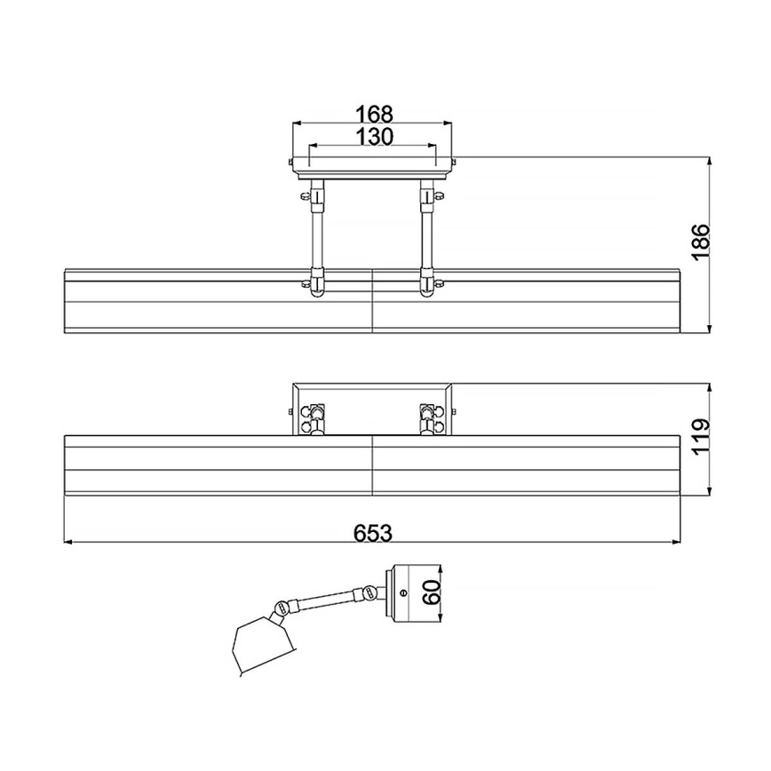 Elstead - Kuvavalo CHAWTON 4xE14/40W/230V kulta