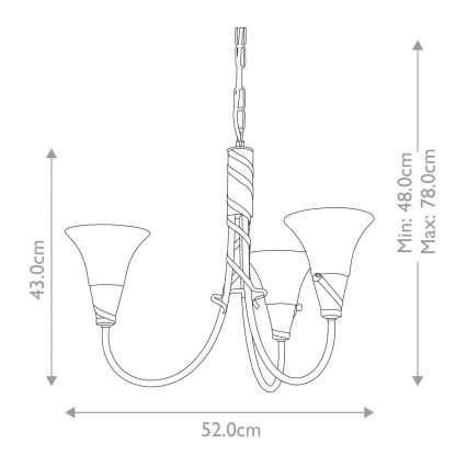 Elstead - Kattokruunu ketjussa EMILY 3xE14/40W/230V
