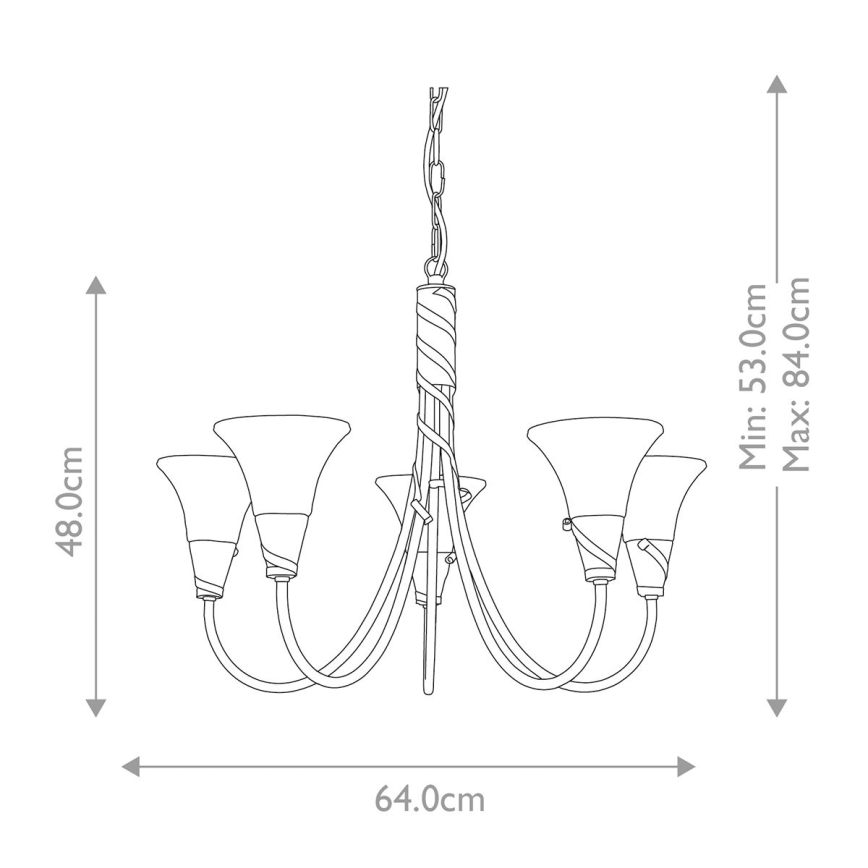 Elstead - Kattokruunu ketjussa EMILY 5xE14/40W/230V