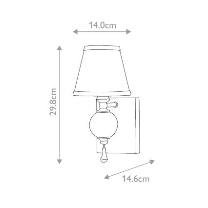 Elstead FE-ARGENTO1 - Seinävalaisin ARGENTO 1xE14/60W/230V