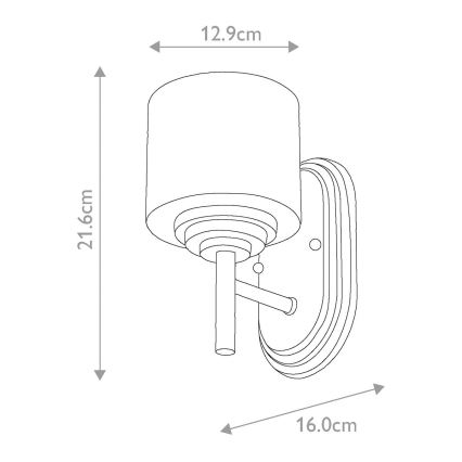 Elstead FE-MALIBU1-BATH - LED Kylpyhuoneen seinävalaisin MALIBU 1xG9/3W/230V IP44
