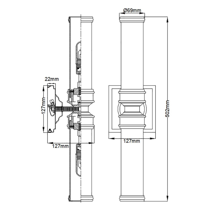 Elstead FE-PAYNE2-BATH - LED Kylpyhuoneen seinävalaisin PAYNE 2xG9/3W/230V IP44