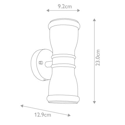 Elstead GZH-MALV - LED Ulkoseinävalaisin MALVERN 2xGU10/7W/230V IP44