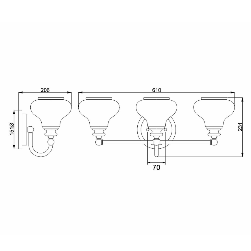 Elstead - LED-seinävalaisin kylpyhuoneeseen AINSLEY 3xG9/3W/230V IP44