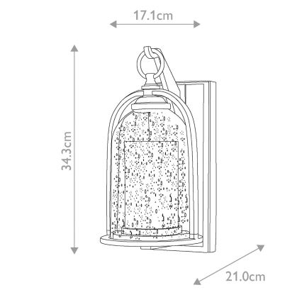 Elstead HK-QUINCY-S - Ulkoseinävalaisin QUINCY 1xE27/100W/230V IP44