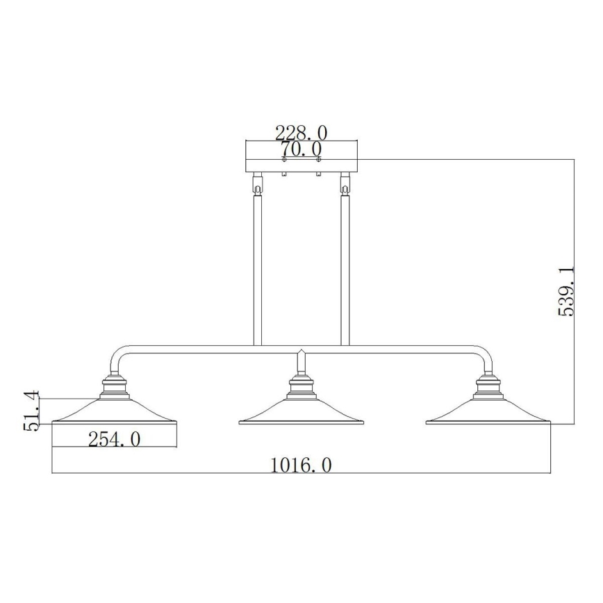 Elstead HK-RIGBY-ISLE-KZ - Kattokruunu tangossa RIGBY 3xE27/60W/230V