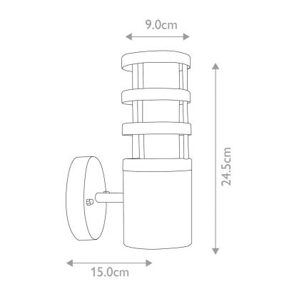 Elstead - HORNBAEK ulkoseinävalaisin 1xE27/60W/230V IP44, musta